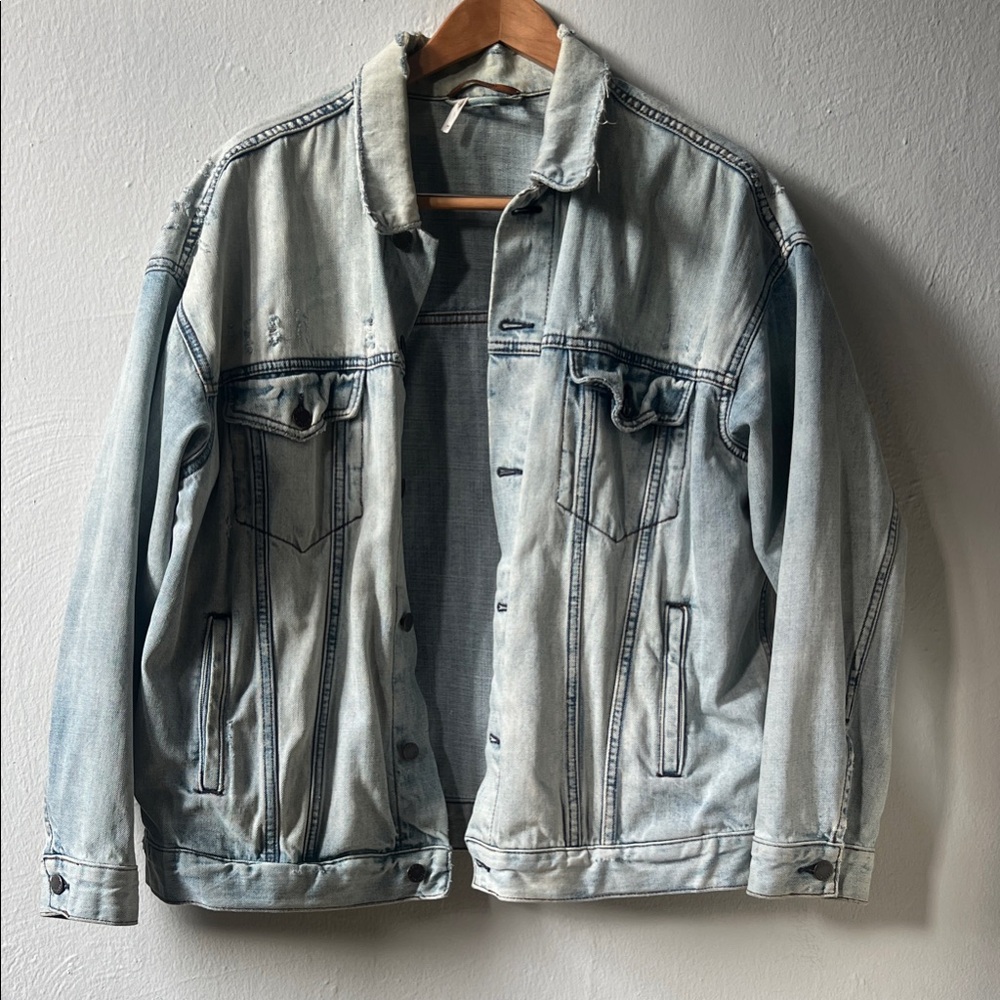 Free People Light Blue Jean Jacket